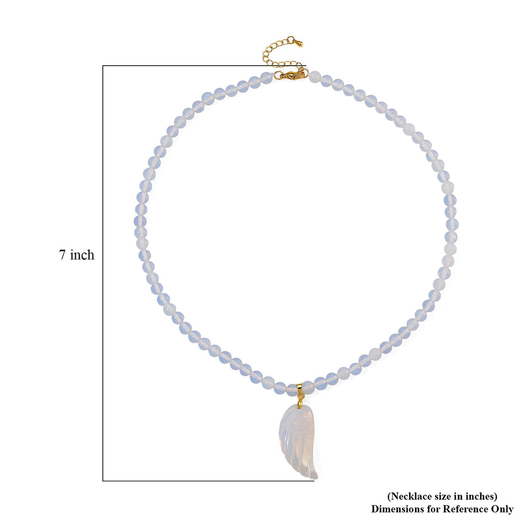 Opalite Halskette, ca. 45 cm + 5 cm Extender, Reine Legierung gelb vergoldet ca. 110.00 ct