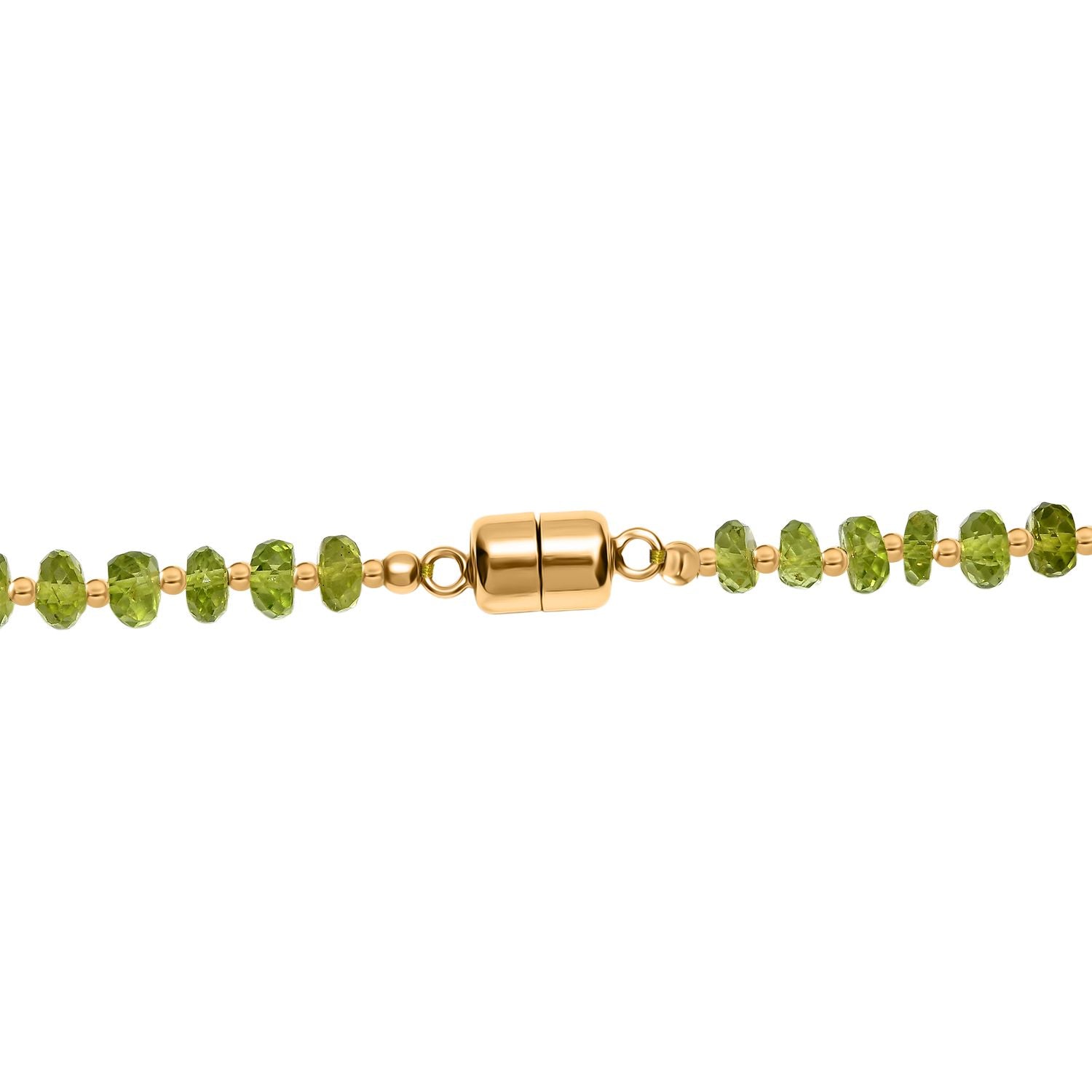 DAS GRößTE PERIDOT ANGEBOT DES JAHRES - D'Joy AAA Peridot Halskette ca. 45 cm 925 Silber 750 Gelbgold Vermeil ca. 106.00 ct