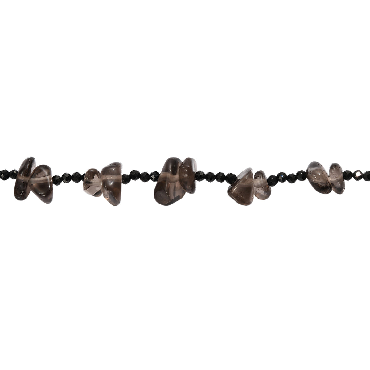 Rauchquarz, Schwarzer Spinell Kette 91 cm ca. 280.00 ct