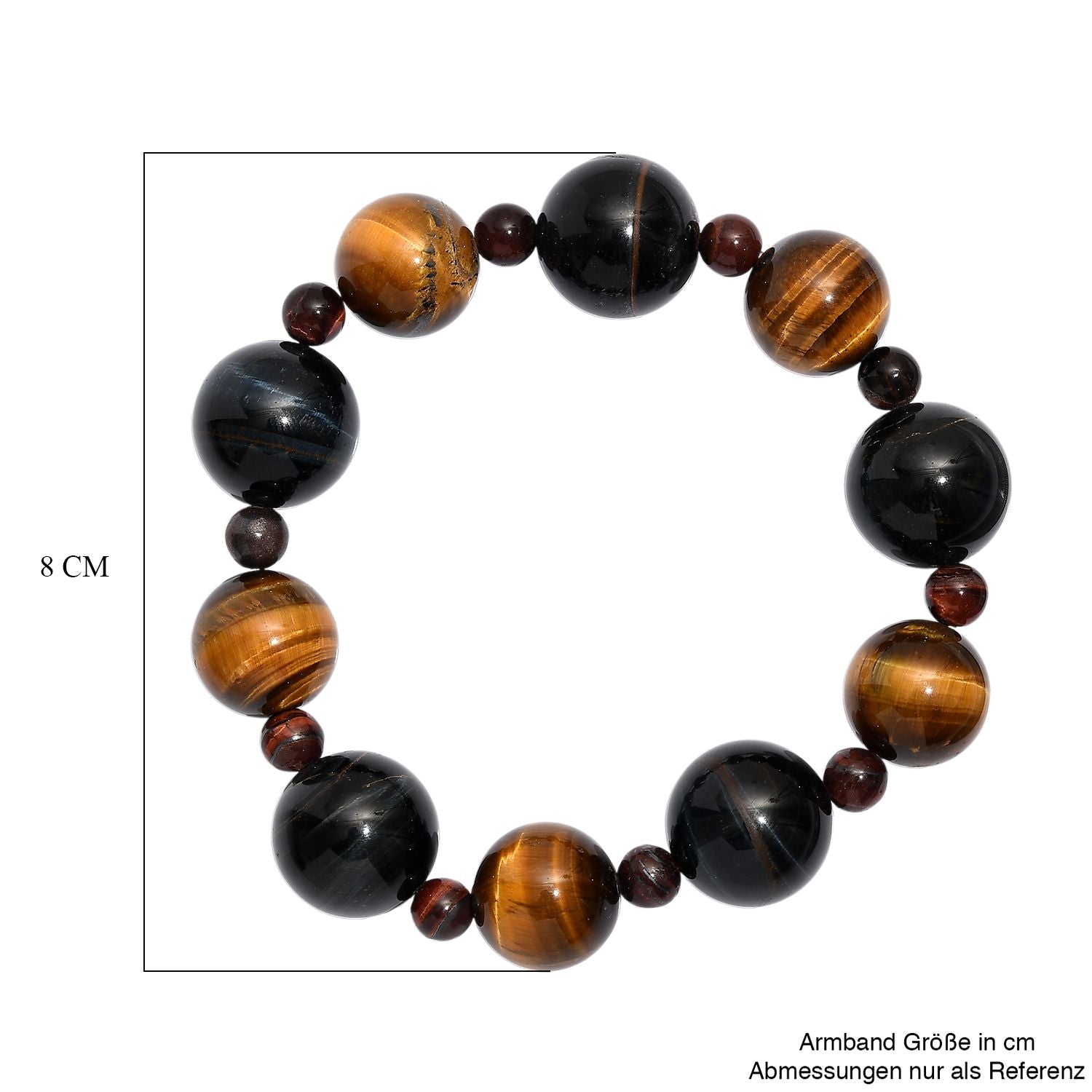 Tigerauge Armband, flexibel, ca. 262.00 ct