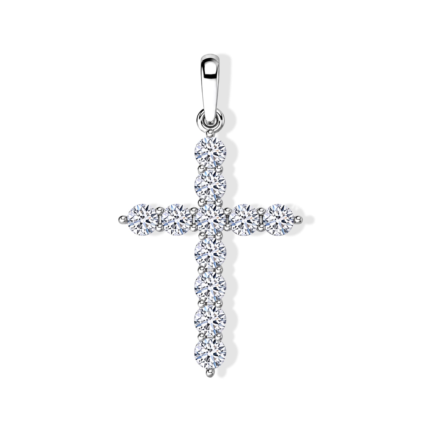 LUXURIANT SI-GH Labor Diamant Kreuz Anhänger in 585 Weißgold - 0,50 ct.
