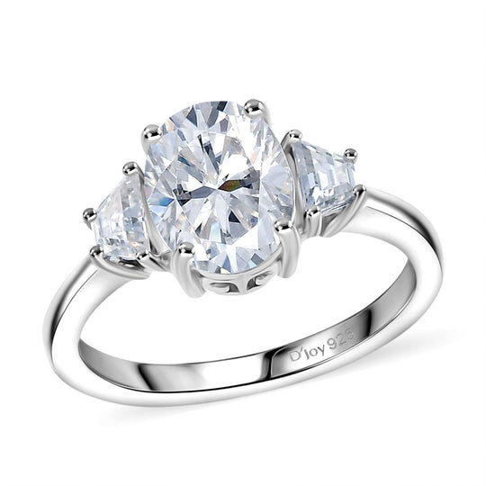 D'Joy Moissanit Ring 925 Silber rhodiniert (Größe 19.00) ca. 2.21 ct