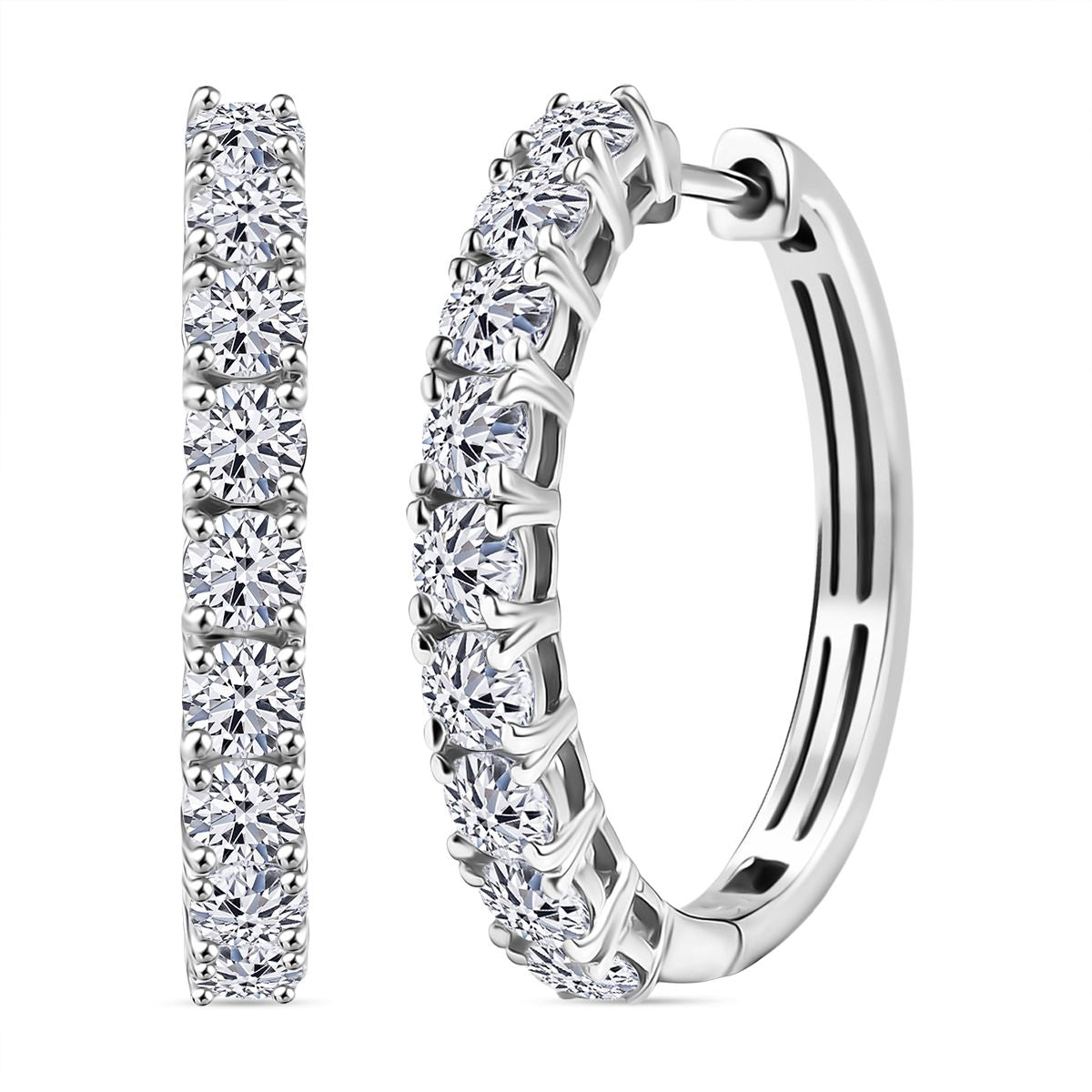 D'Joy Moissanit Ohrringe 925 Silber rhodiniert ca. 1.85 ct