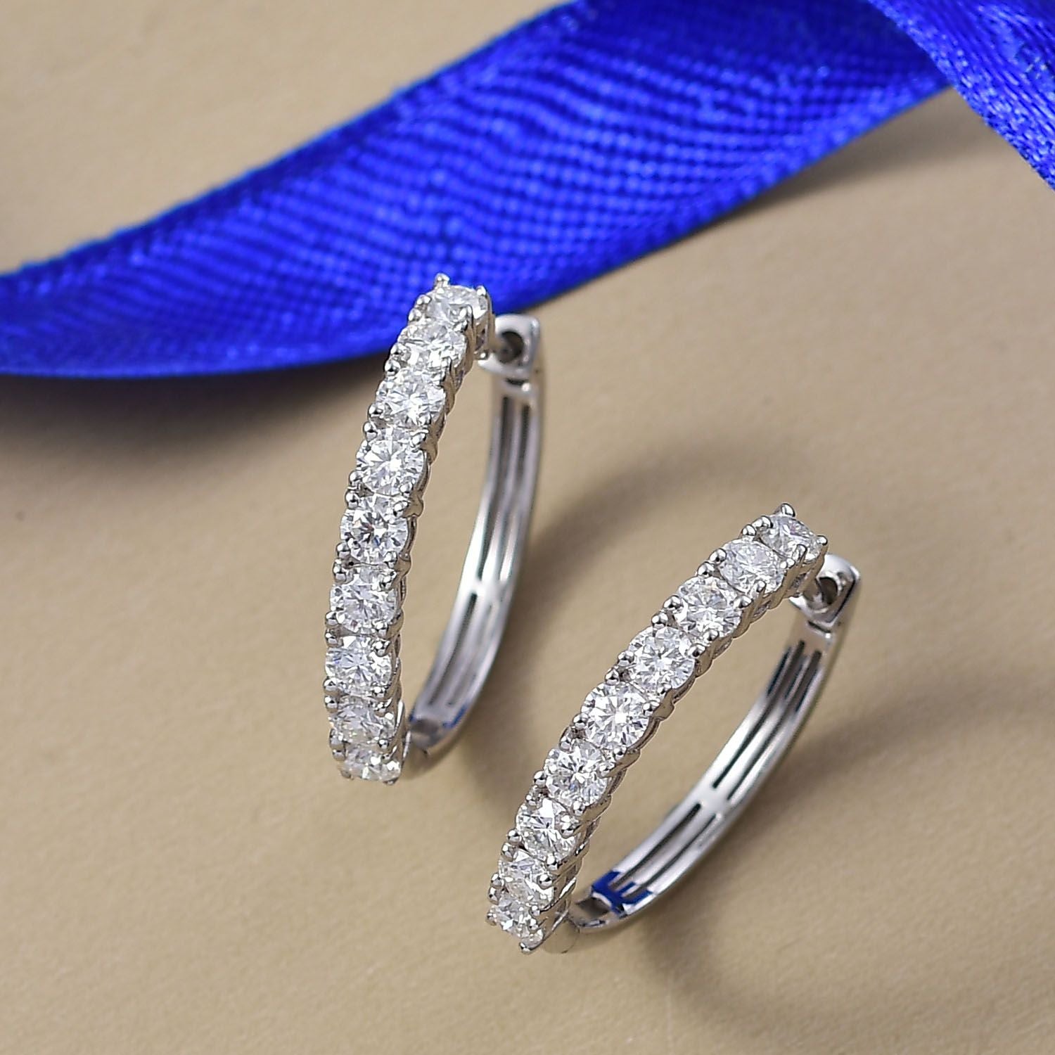 D'Joy Moissanit Ohrringe 925 Silber rhodiniert ca. 1.85 ct