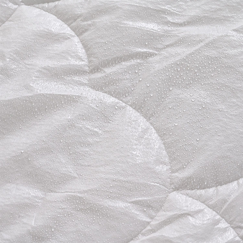 Bamboo waterproof mattress protector Fabric: 190gsm bamboo jacquard (20% bamboo fiber ,80% polyester) +0.02mmPU  Skirt : 75gsm polyester