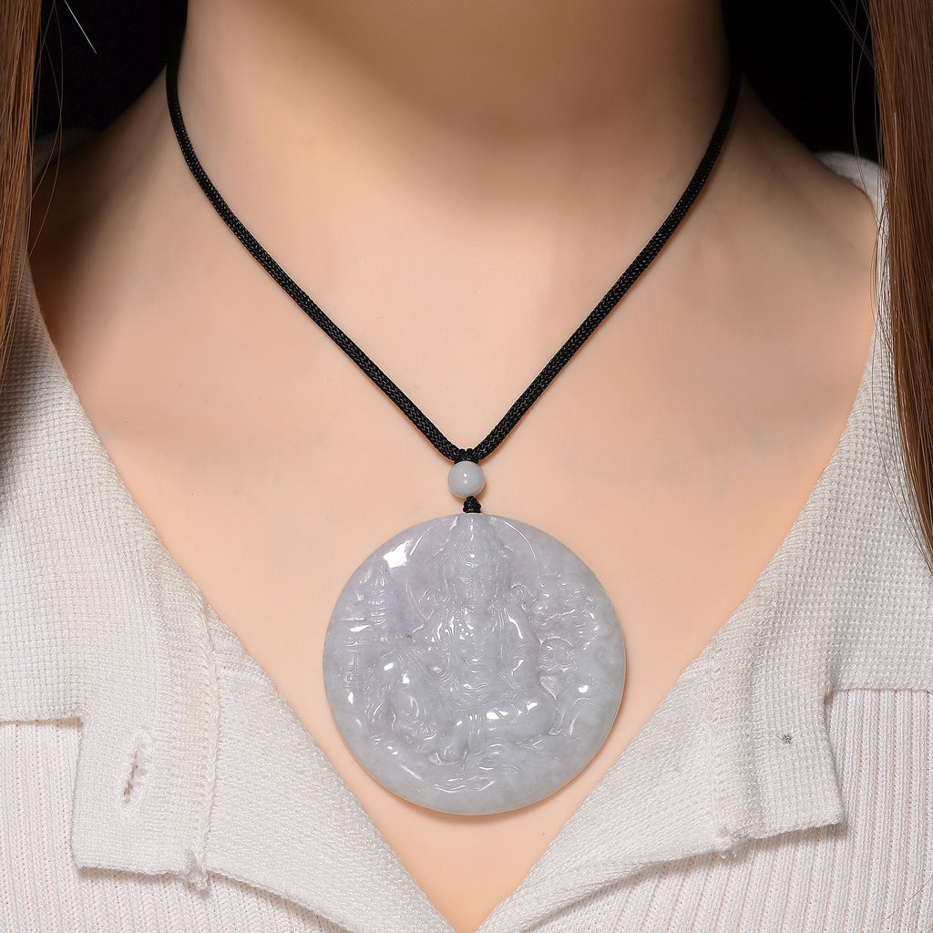 EXTREM SELTEN Natürliche Weiße Jade Anhänger mit Kette 50 cm ca. 170.00 ct