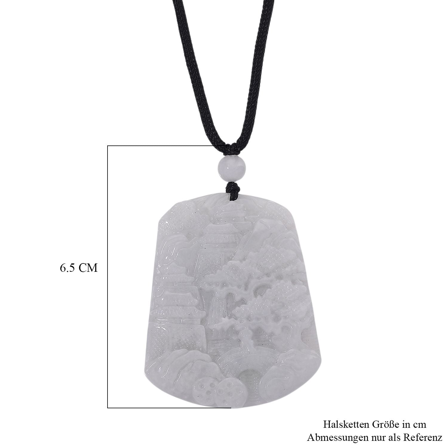 EXTREM SELTEN Natürliche Weiße Jade Anhänger mit Kette 50 cm ca. 155.00 ct