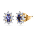 AA Tansanit und Zirkon Ohrringe - 0,92 ct.