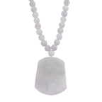 D'Joy EXTREM SELTEN Natürliche Weiße Jade Halskette ca. 50 cm 925 Silber rhodiniert ca. 400.00 ct