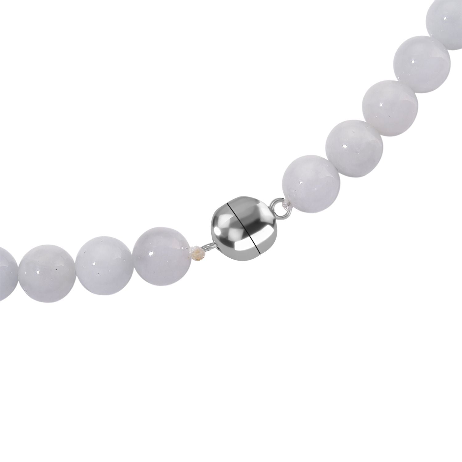 D'Joy EXTREM SELTEN Natürliche Weiße Jade Halskette ca. 50 cm 925 Silber rhodiniert ca. 400.00 ct