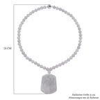 D'Joy EXTREM SELTEN Natürliche Weiße Jade Halskette ca. 50 cm 925 Silber rhodiniert ca. 400.00 ct