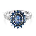 D'Joy AA Ceylon-Saphir Ring 925 Silber rhodiniert (Größe 19.00) ca. 1,23 ct