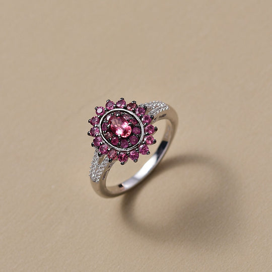 D'Joy AA Rubellit Ring 925 Silber rhodiniert (Größe 21.00) ca. 1,04 ct
