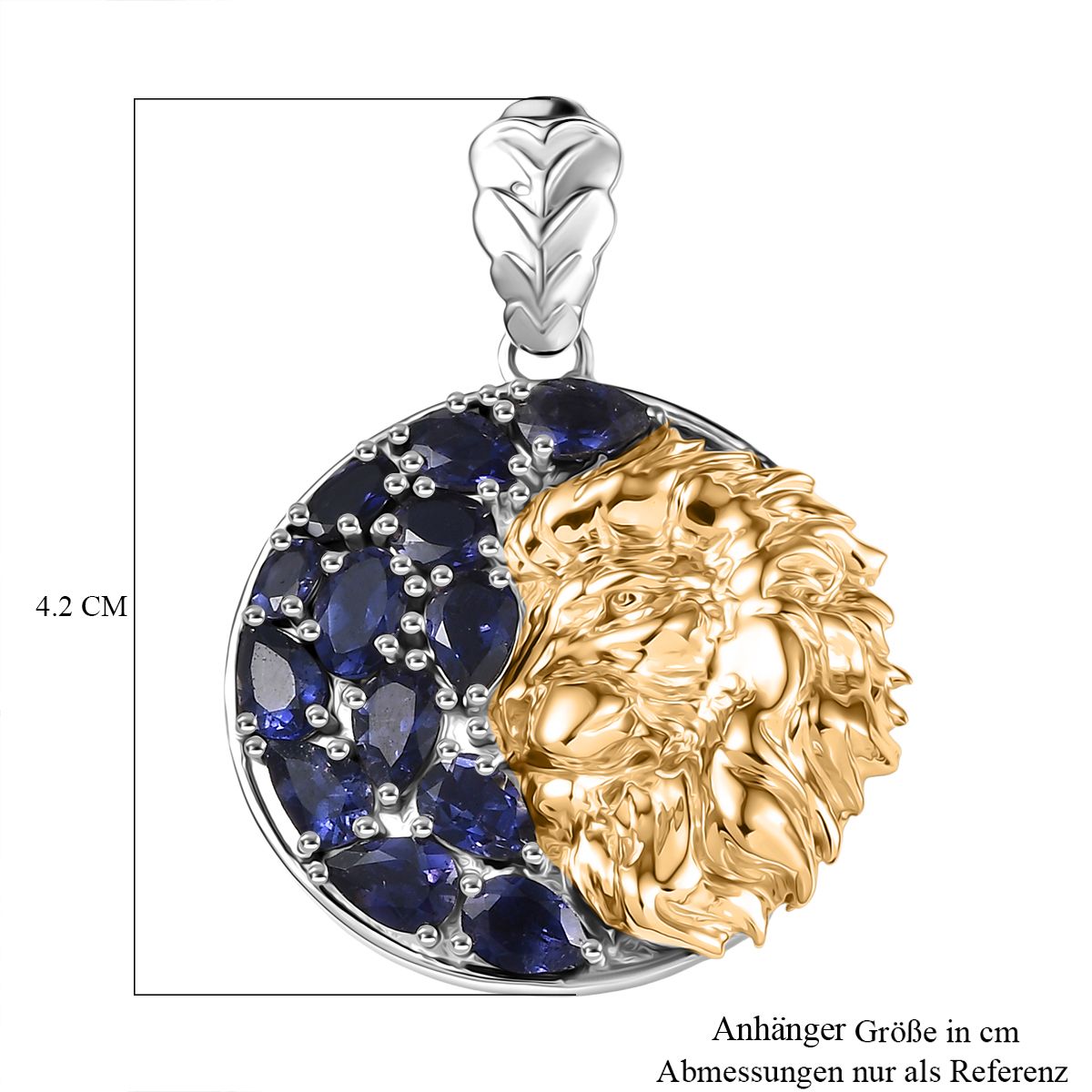 D'Joy Iolit Anhänger 925 Silber Rhodiniert und 750 Gelbgold Vermeil ca. 3.97 ct