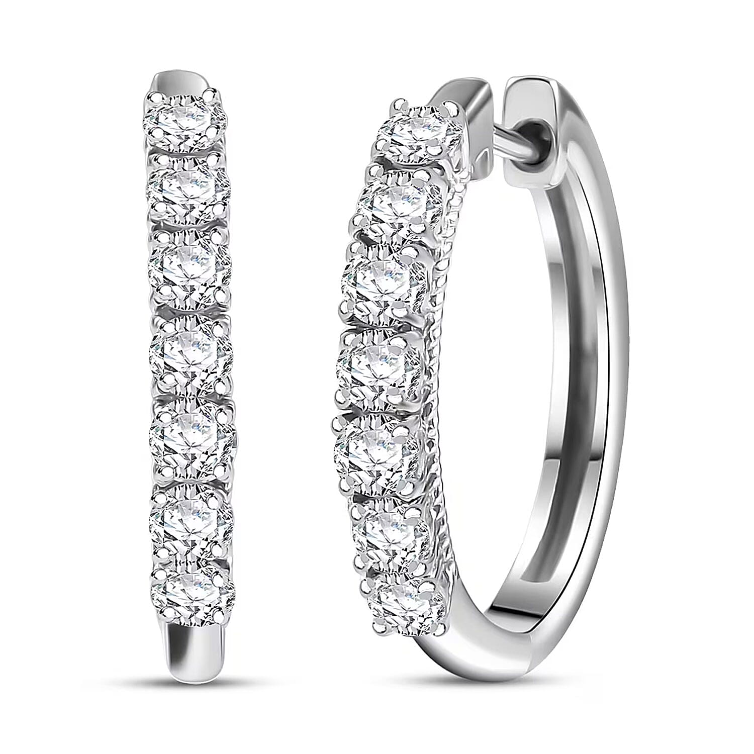 D'Joy Lab Grown Diamant Ohrringe 925 Silber Rhodiniert (10-15 Werktage Lieferzeit) ca. 1.00 ct