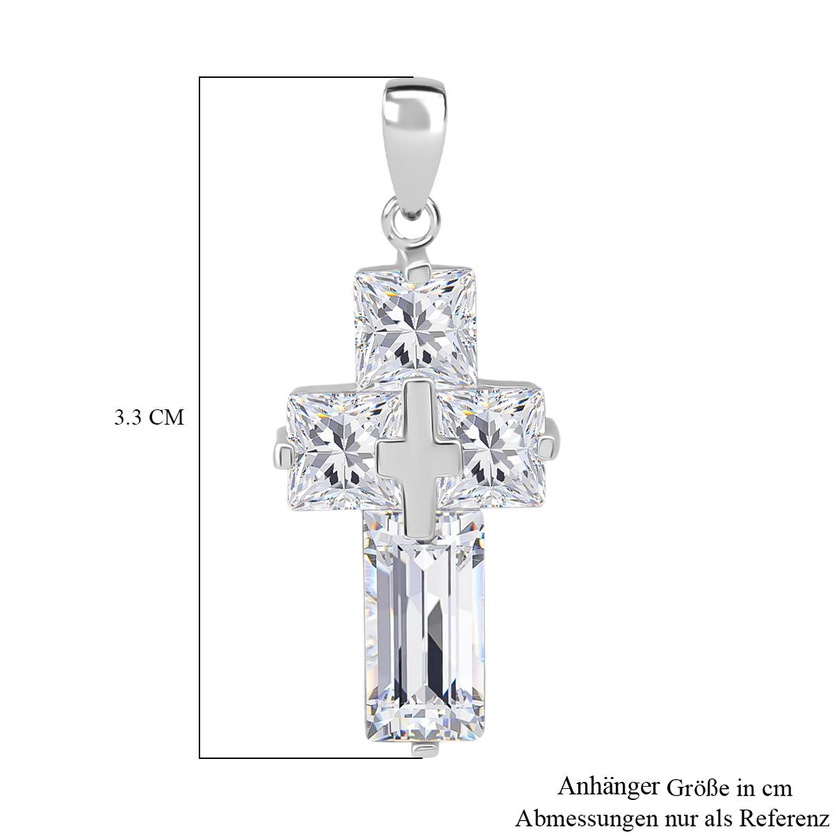 Lustro Stella Weißer Zirkonia Anhänger 925 Silber rhodiniert