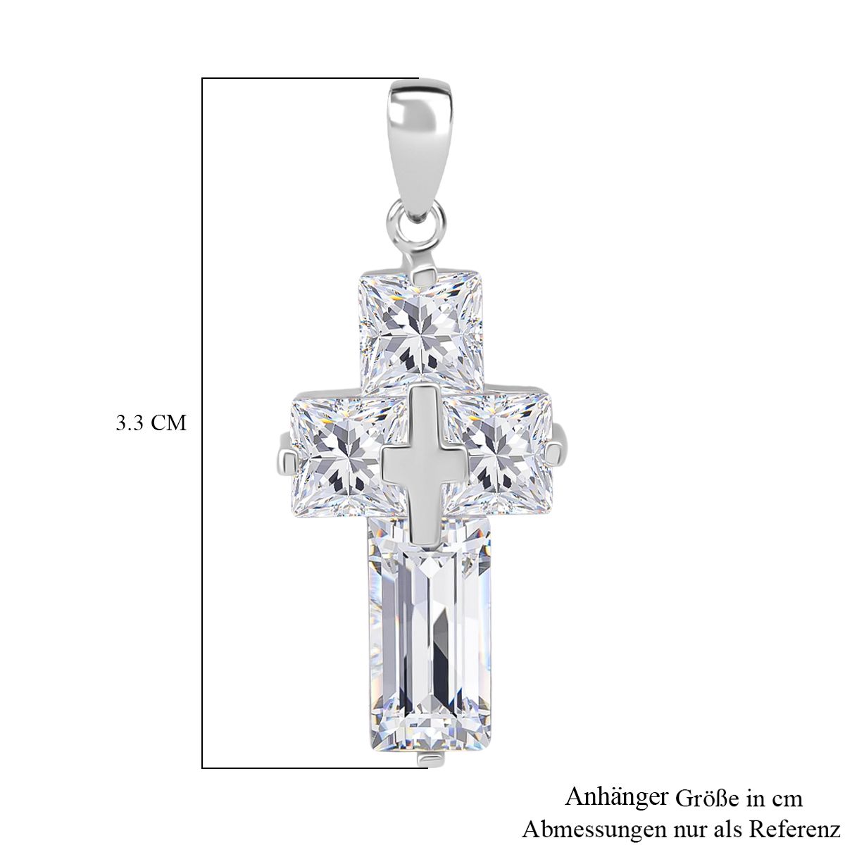 Lustro Stella Weißer Zirkonia Anhänger 925 Silber rhodiniert