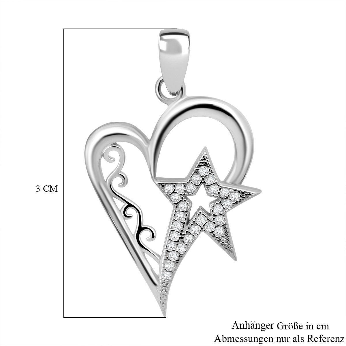 Lustro Stella Weißer Zirkonia Anhänger 925 Silber rhodiniert