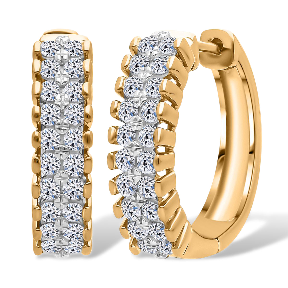 LUXURIANT DIAMOND - Lab Grown Diamant VS-EF SGL zertifiziert Ohrringe 925 Silber 750 Gelbgold Vermeil ca. 1.00 ct