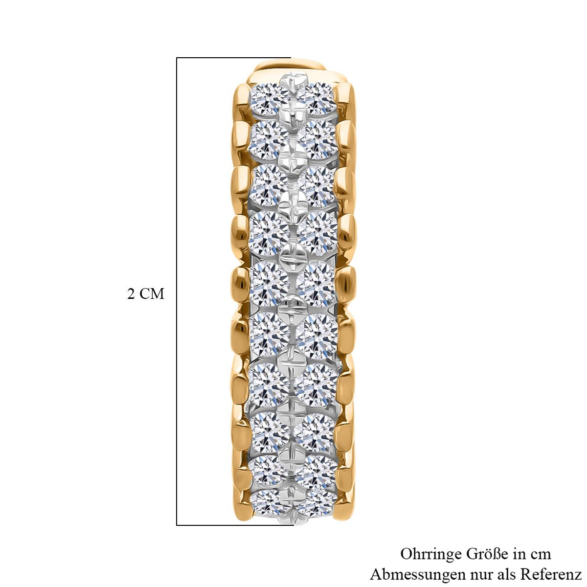 LUXURIANT DIAMOND - Lab Grown Diamant VS-EF SGL zertifiziert Ohrringe 925 Silber 750 Gelbgold Vermeil ca. 1.00 ct