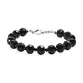 Natürlicher Vulkanachat, Schwarzer Spinell Armband ca. 19 cm 316L Edelstahl ca. 90.00 ct