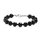 Natürlicher Vulkanachat, Schwarzer Spinell Armband ca. 19 cm 316L Edelstahl ca. 90.00 ct