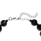 Natürlicher Vulkanachat, Schwarzer Spinell Armband ca. 19 cm 316L Edelstahl ca. 90.00 ct