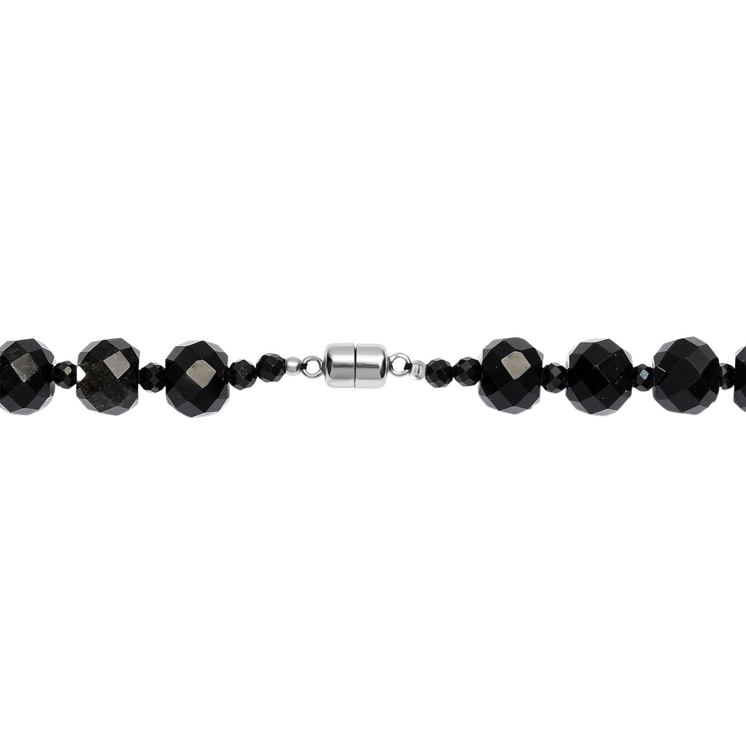 Natürlicher Vulkanachat, Schwarzer Spinell Halskette ca. 45 cm 316L Edelstahl ca. 230.00 ct