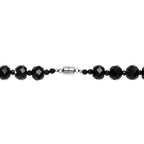 Natürlicher Vulkanachat, Schwarzer Spinell Halskette ca. 45 cm 316L Edelstahl ca. 230.00 ct