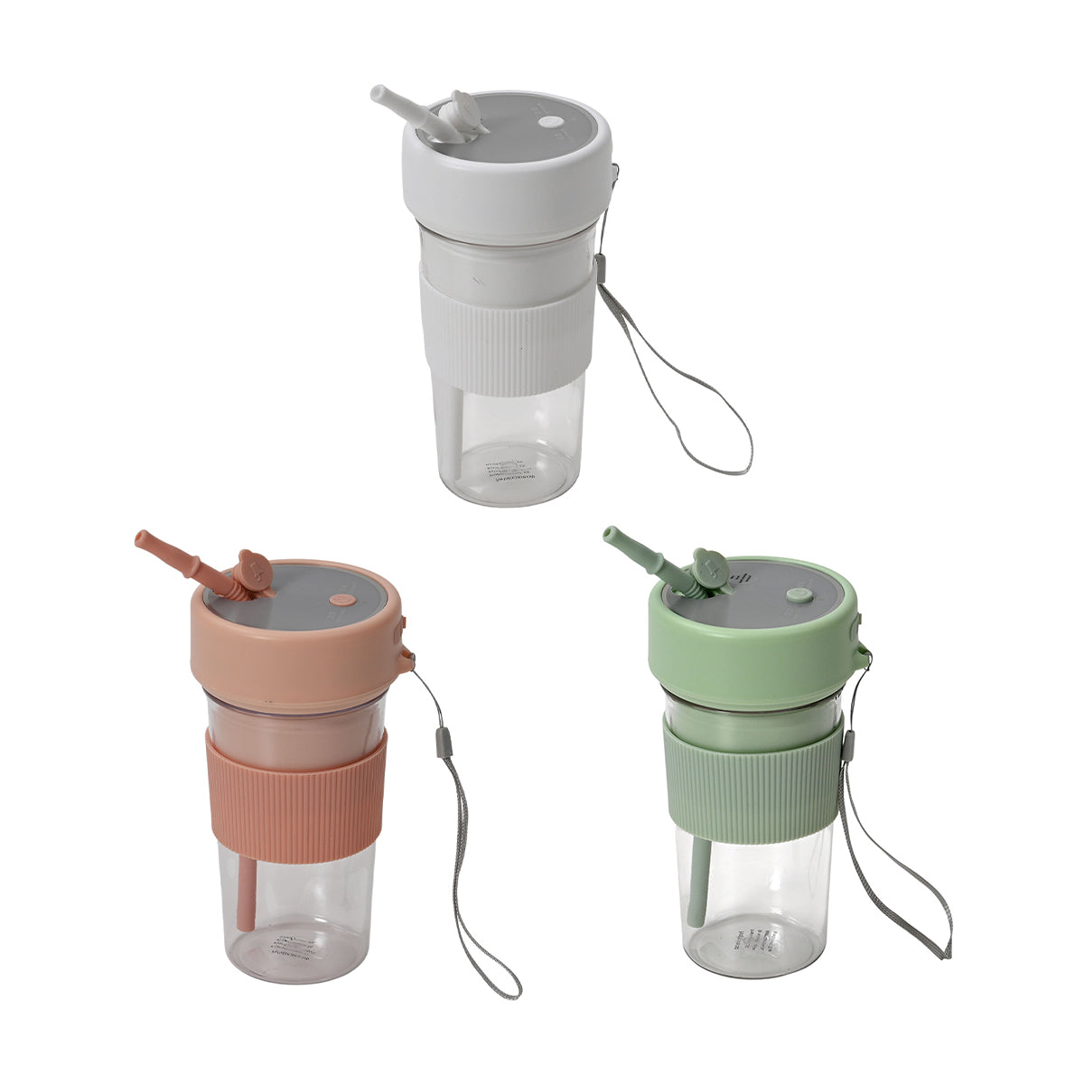 Entsafter mit Strohhalm und Deckel je 350ml