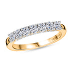LUXURIANT DIAMOND - Lab Grown Diamant SI-GH Ring 925 Silber 750 Gelbgold Vermeil (Größe 18.00) ca. 0.50 ct