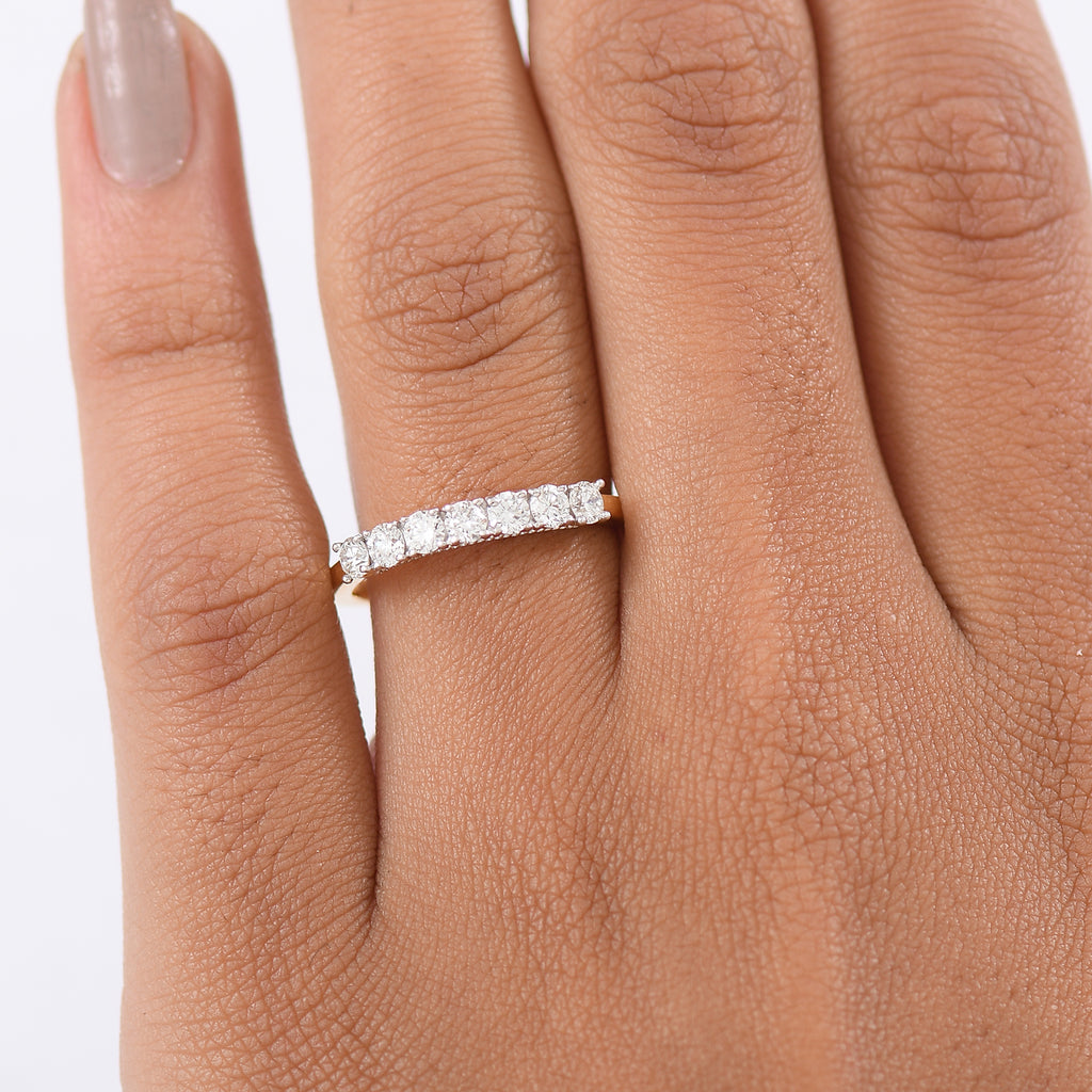 LUXURIANT DIAMOND - Lab Grown Diamant SI-GH Ring 925 Silber 750 Gelbgold Vermeil (Größe 18.00) ca. 0.50 ct