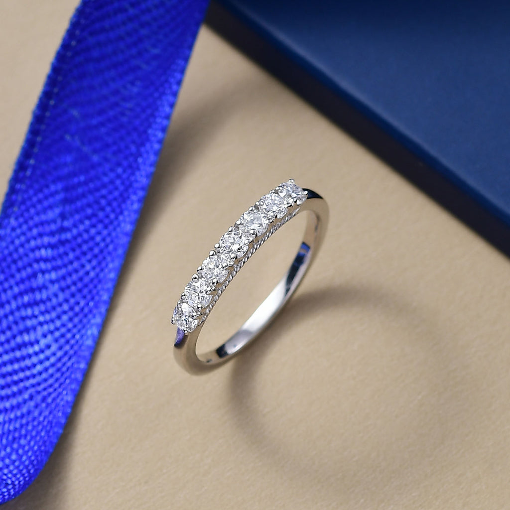 LUXURIANT DIAMOND - Lab Grown Diamant SI-GH Ring 925 Silber 750 Gelbgold Vermeil (Größe 18.00) ca. 0.50 ct