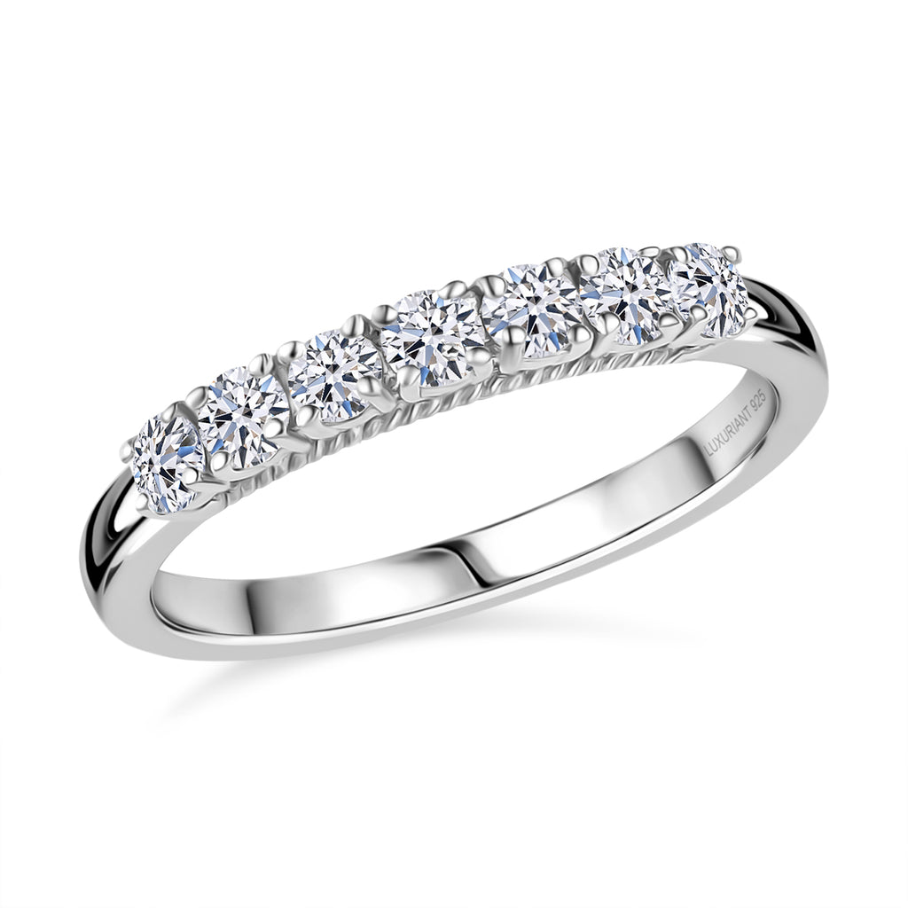 LUXURIANT DIAMOND - Lab Grown Diamant SI-GH Ring 925 Silber 750 Gelbgold Vermeil (Größe 18.00) ca. 0.50 ct