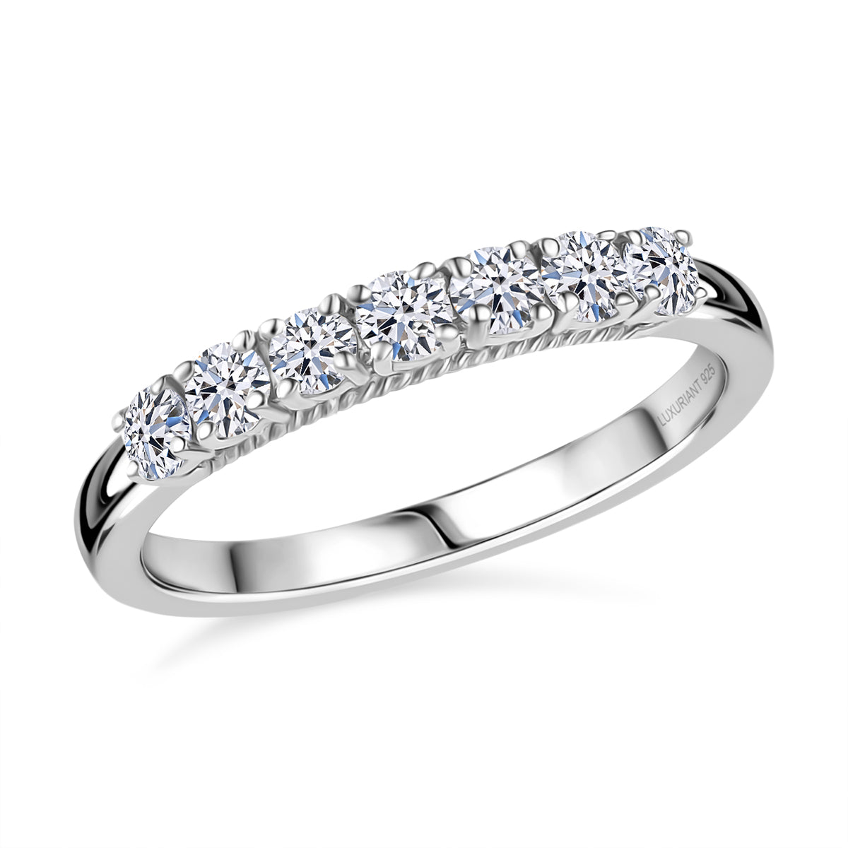 LUXURIANT DIAMOND - Lab Grown Diamant SI-GH Ring 925 Silber 750 Gelbgold Vermeil (Größe 18.00) ca. 0.50 ct
