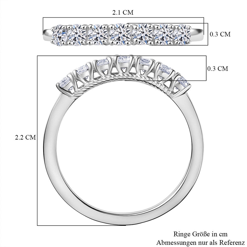 LUXURIANT DIAMOND - Lab Grown Diamant SI-GH Ring 925 Silber 750 Gelbgold Vermeil (Größe 18.00) ca. 0.50 ct