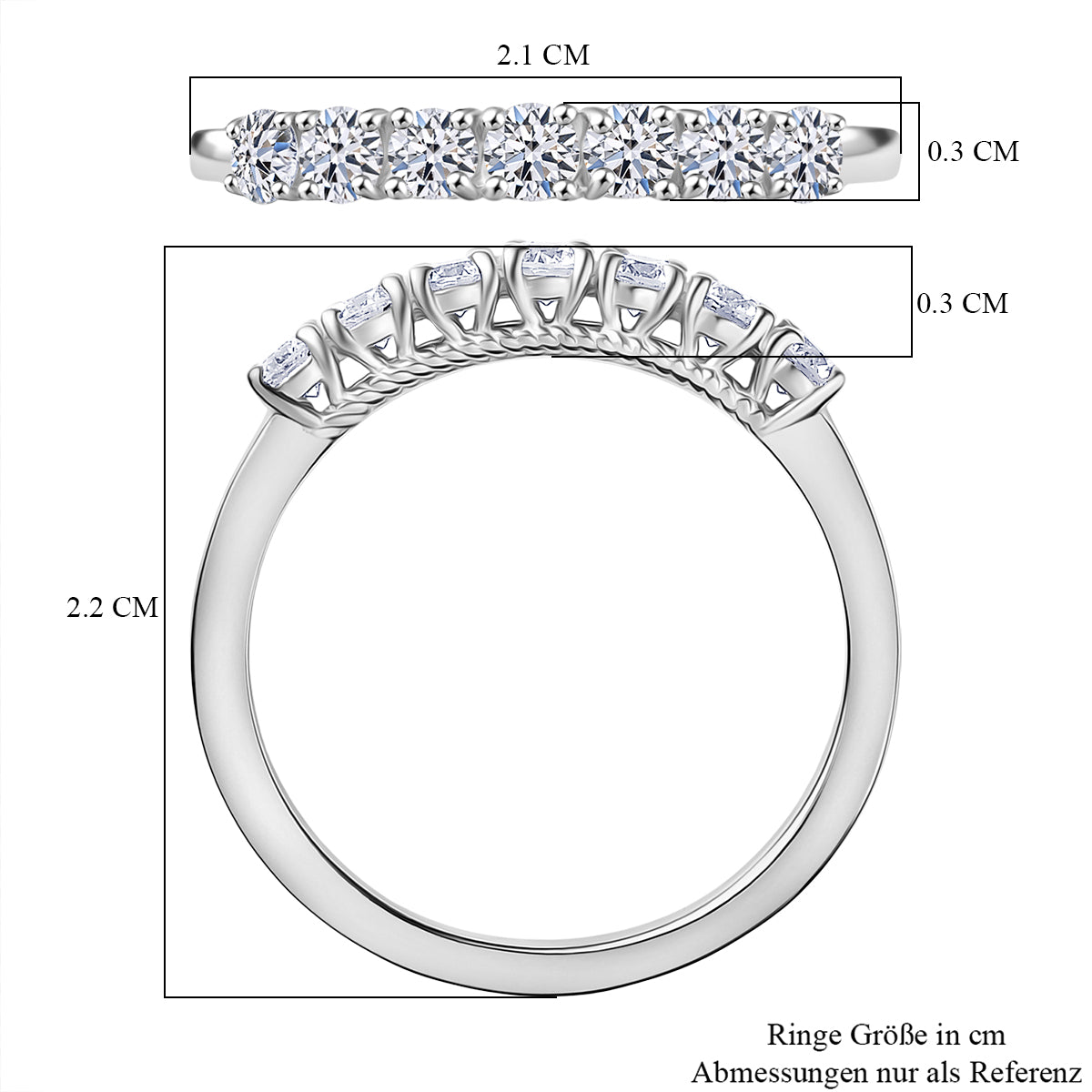 LUXURIANT DIAMOND - Lab Grown Diamant SI-GH Ring 925 Silber 750 Gelbgold Vermeil (Größe 18.00) ca. 0.50 ct