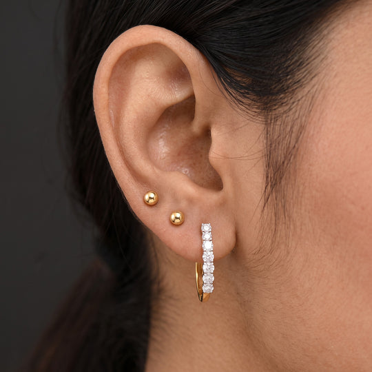 LUXURIANT DIAMOND - Lab Grown Diamant SI-GH Ohrringe 925 Silber 750 Gelbgold Vermeil ca. 1,00 ct