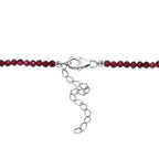 D'Joy Kunzit, Natürlicher Rhodolith Granat Halskette ca. 45 cm + 5 cm Extender, 925 Silber rhodiniert ca. 123.00 ct
