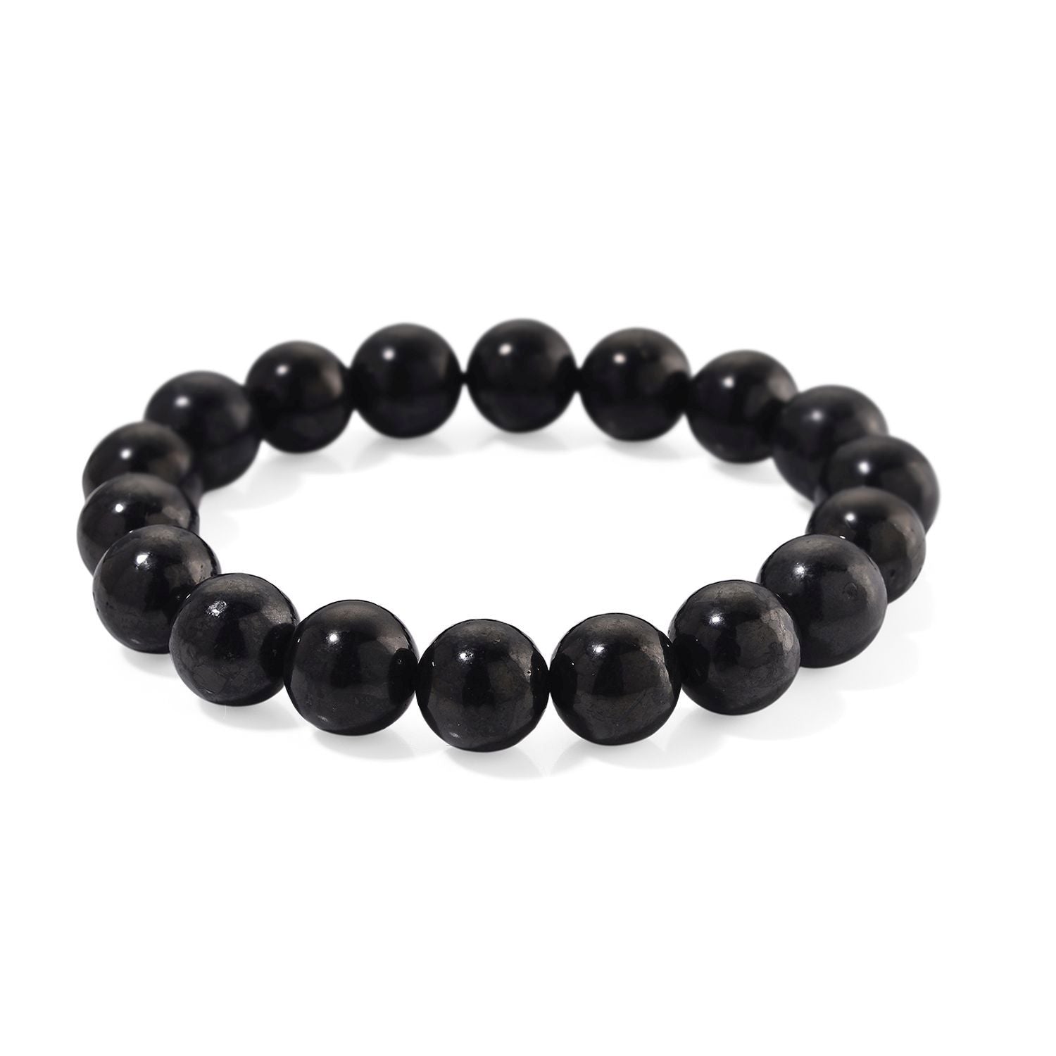 Shungit Armband, flexibel, 18 cm, ca. 170.00 ct
