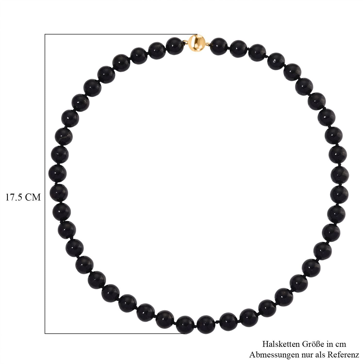 D'Joy Shungit Halskette ca. 50 cm 925 Silber vergoldet ca. 300.00 ct