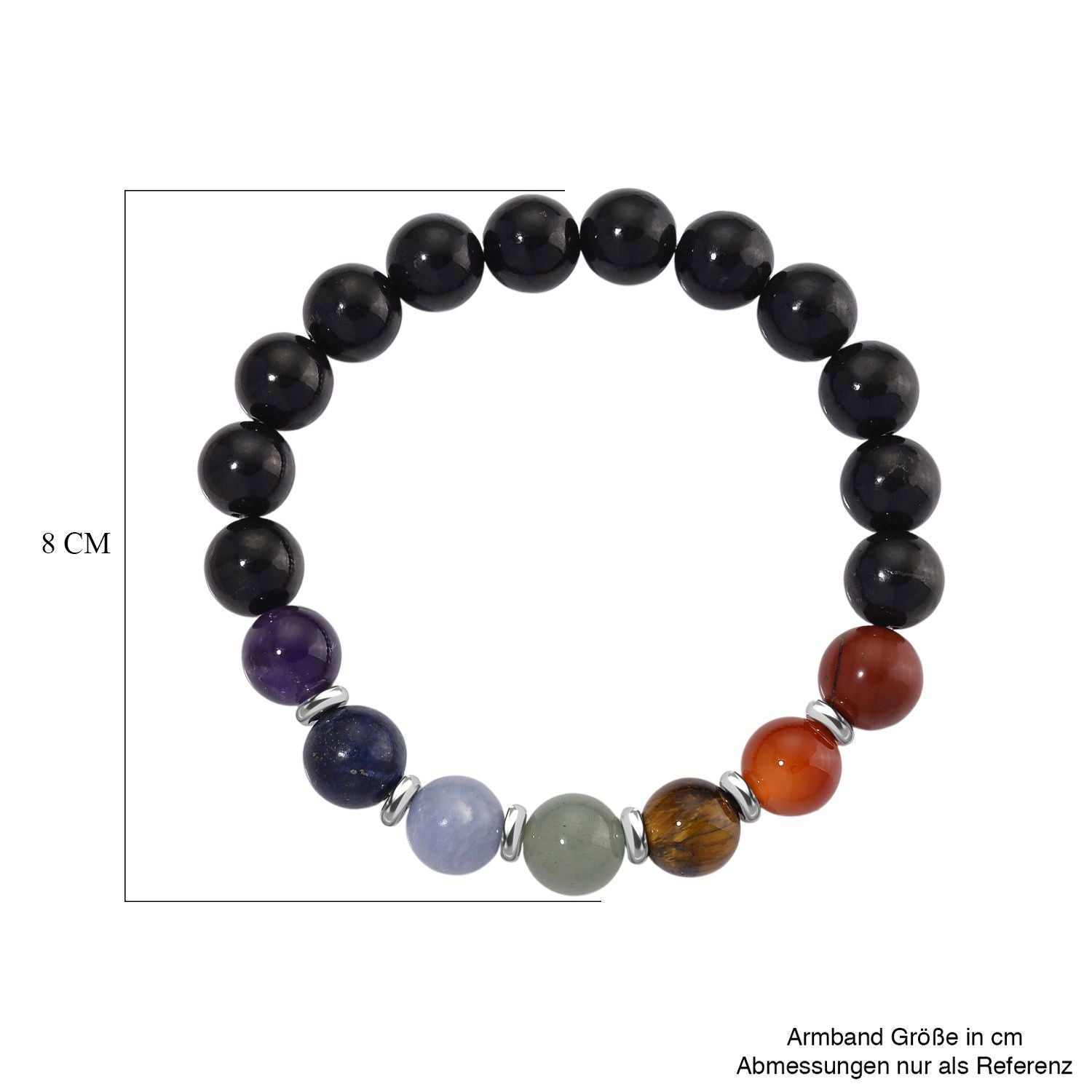 Shungit, Mehrfarbig Edelsteine Armband ca. 18 cm ca. 120.00 ct