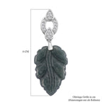 EXTREM SELTEN - D'Joy Natürlicher Olmek Jadeit, Weißer Zirkonia Ohrringe 925 Silber rhodiniert