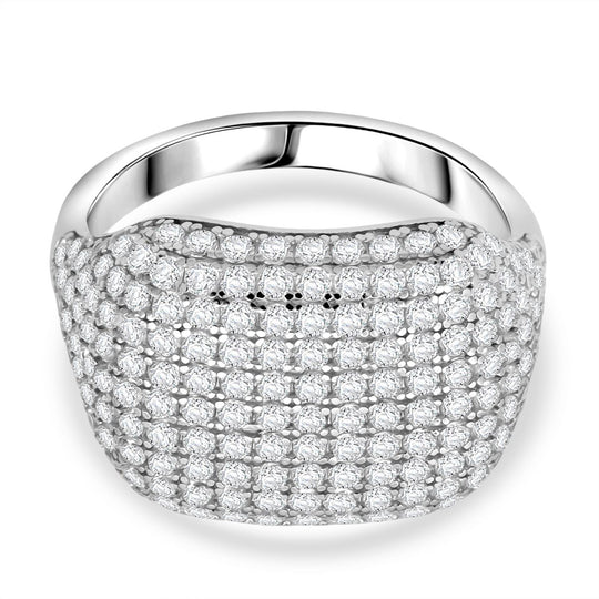 LUSTRO STELLA - Weißer Zirkonia Ring 925 Silber rhodiniert (Größe 20.00)