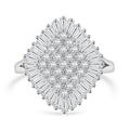 Lustro Stella Weißer Zirkonia Ring 925 Silber rhodiniert (Größe 17.00)