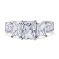 LUSTRO STELLA - Weißer Zirkonia Ring 925 Silber rhodiniert (Größe 18.00)