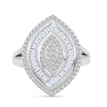 LUSTRO STELLA - Weißer Zirkonia Ring 925 Silber rhodiniert (Größe 21.00)