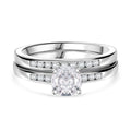 2er Set- Lustro Stella Weißer Zirkonia Ring 925 Silber rhodiniert, (Größe 17.00)