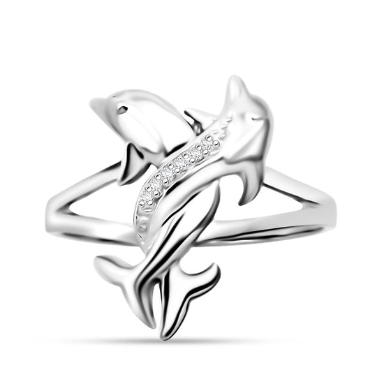 LUSTRO STELLA - Weißer Zirkonia Ring 925 Silber rhodiniert (Größe 21.00)