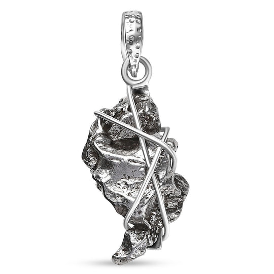 Muonionalusta Meteorit Anhänger 925 Silber rhodiniert ca. 27.64 ct